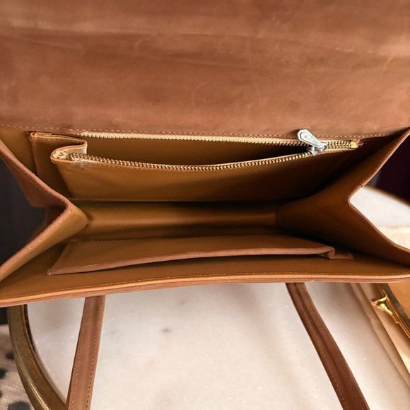 Vintage MCM Andrew Geller Camel Suede Top Handle Tote - Picture 8 of 15